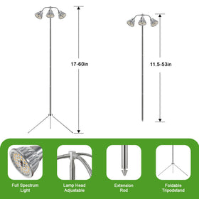 QCQHDU grow light with stake attachment for compact pot-side lighting.