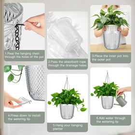 QCQHDU hanging planter double-layer ventilation promotes root aeration
