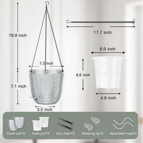 QCQHDU hanging planter self-watering wick system supports low-maintenance care