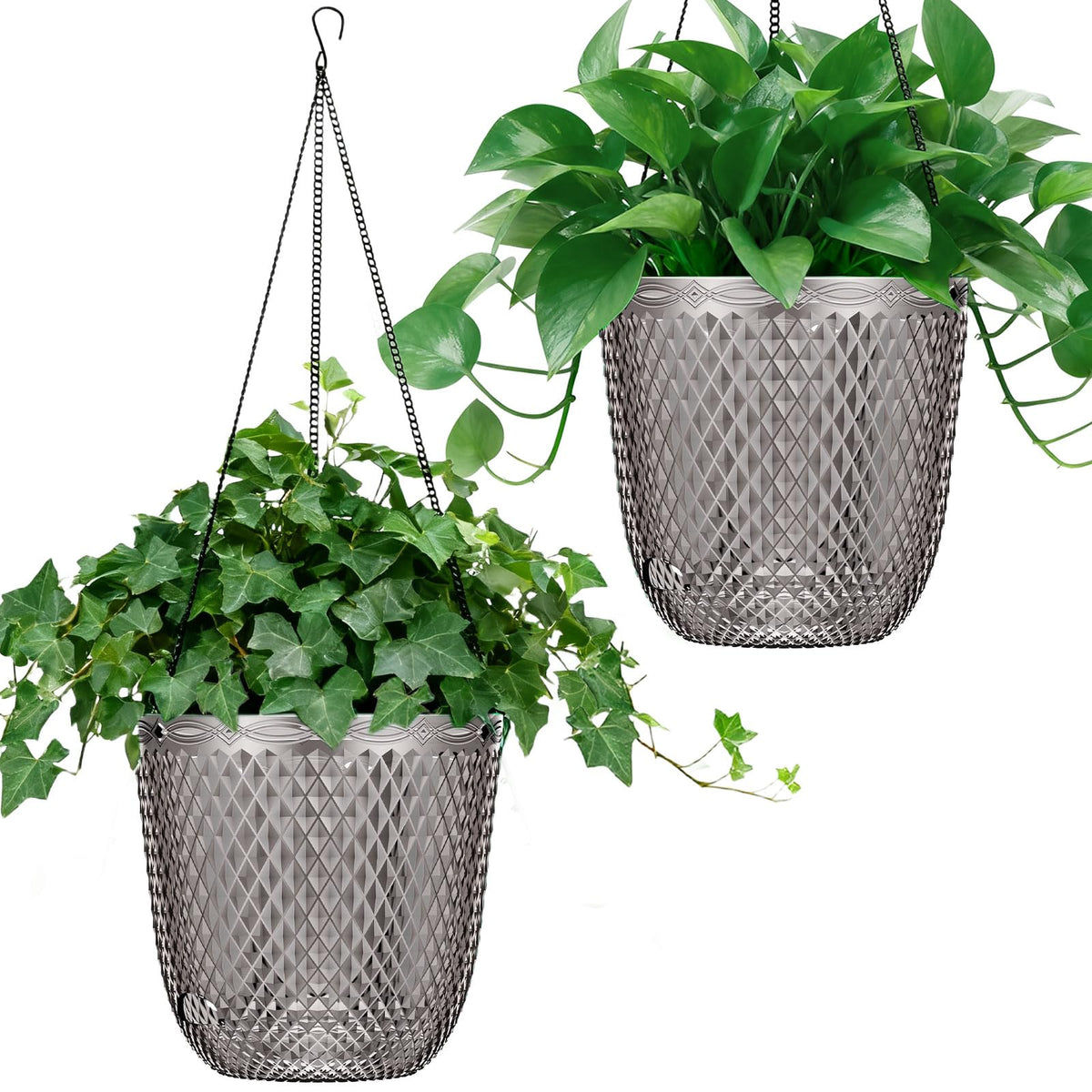 QCQHDU hanging planter self-watering 2-pack for indoor greenery