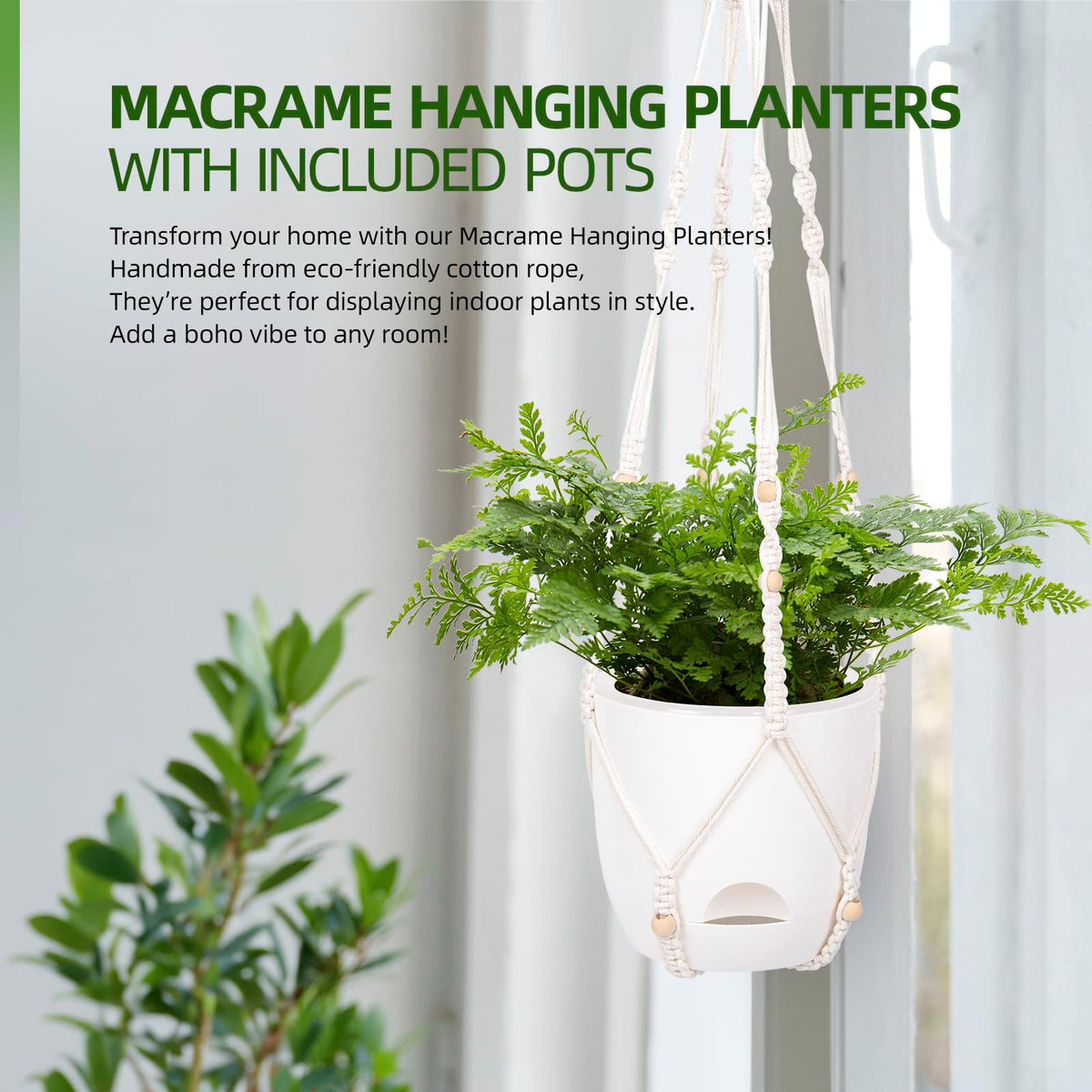 QCQHDU indoor-outdoor planter set fits patios, balconies, kitchens, and living rooms.