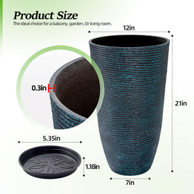 QCQHDU large planter set for indoors or patios and porches.