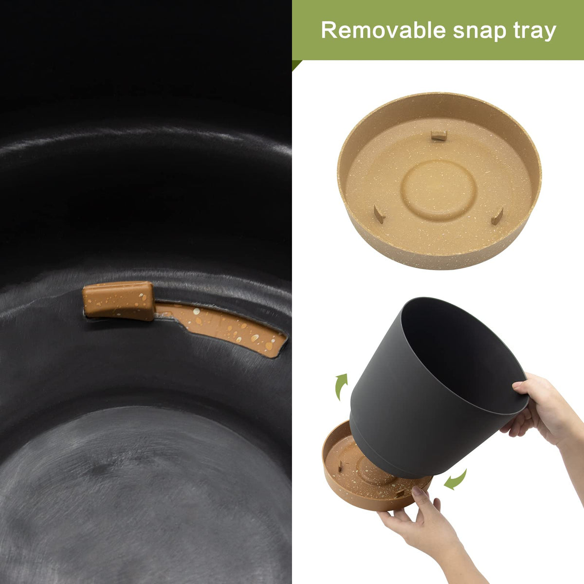 QCQHDU 10-inch pot with drainage holes and tray for water management