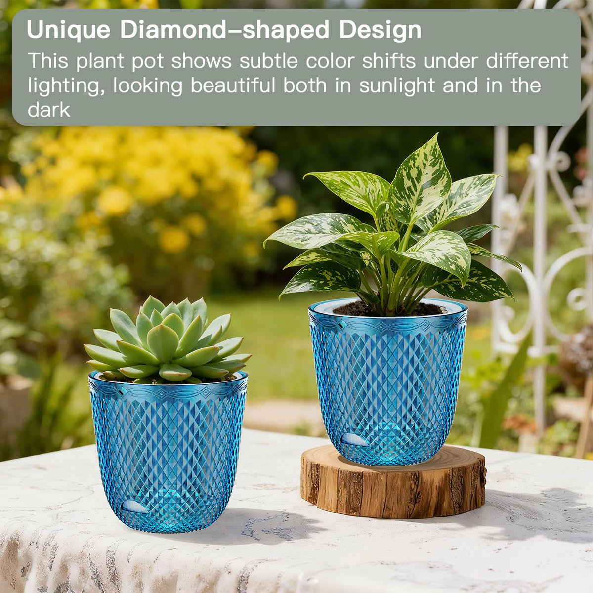 QCQHDU bottom-fill port self-watering pot simplifies refilling without lifting.