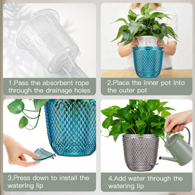 QCQHDU 2-pack Klein Blue pot set suits homes, offices, balconies.
