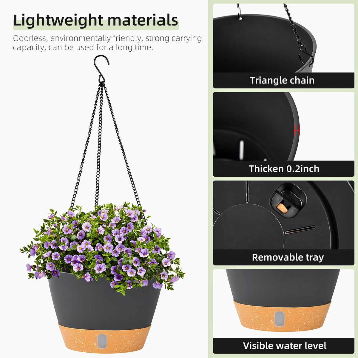 QCQHDU weather-resistant planter withstands sun and cold for year-round use.