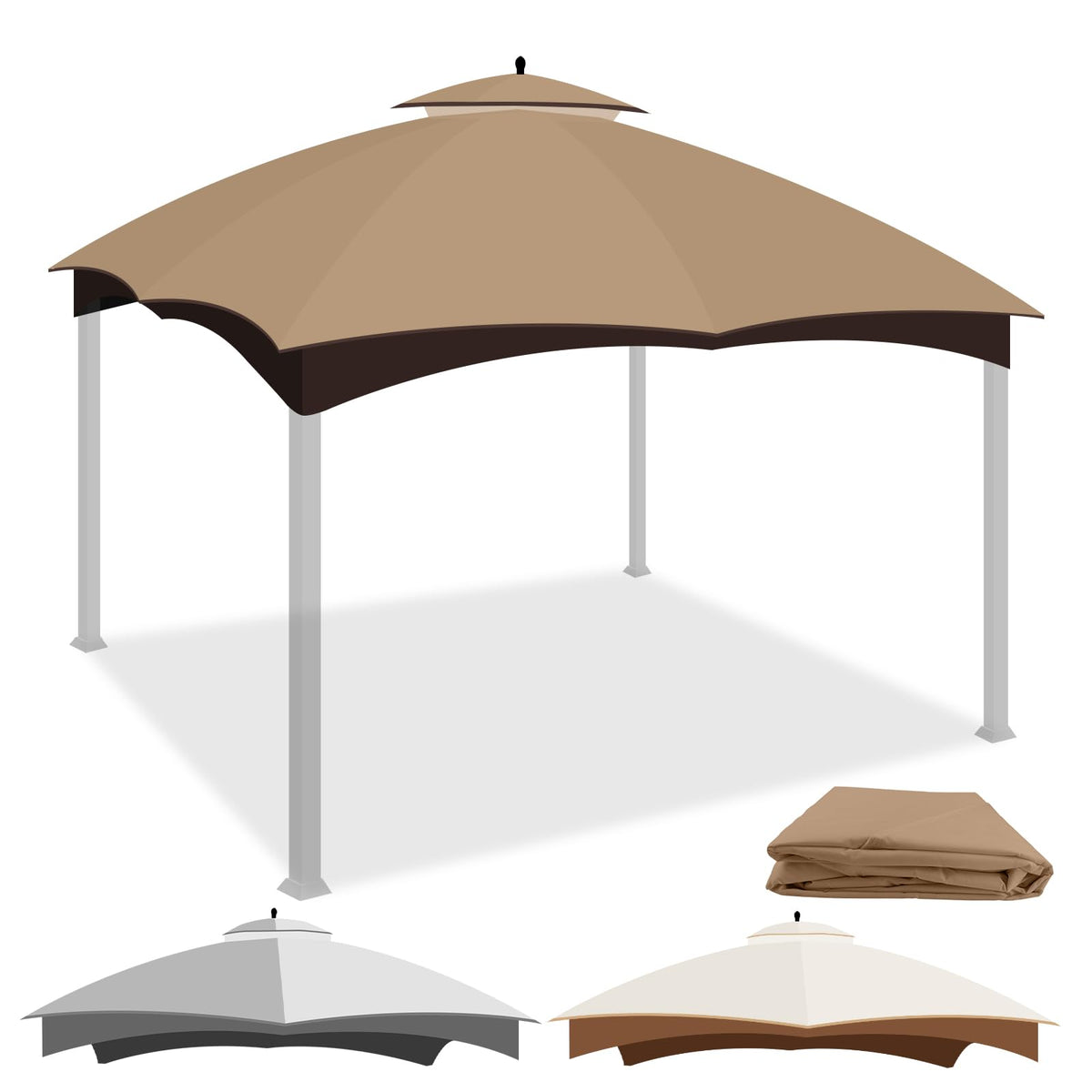Qdreclod Allen Roth 10x12 canopy replacement top for patio shade and rain protection.