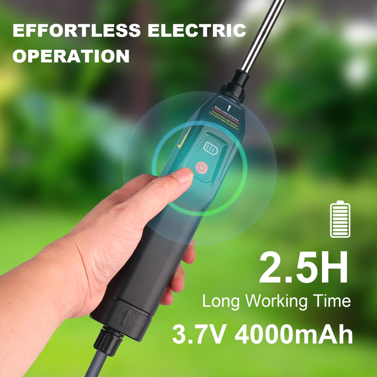 qdreclod sprayer handle USB rechargeable for quick recharges and seamless use.