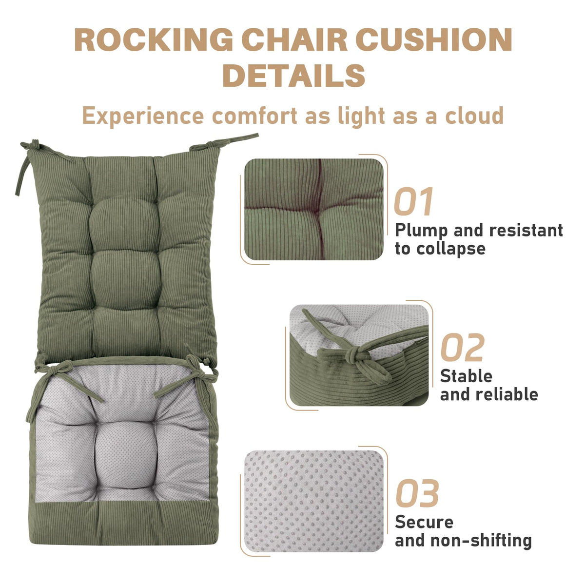 QemoraHome adjustable straps secure cushions on most chairs