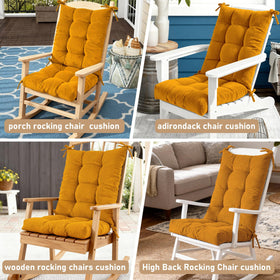 QemoraHome rocking chair back cushion provides support for the upper back.