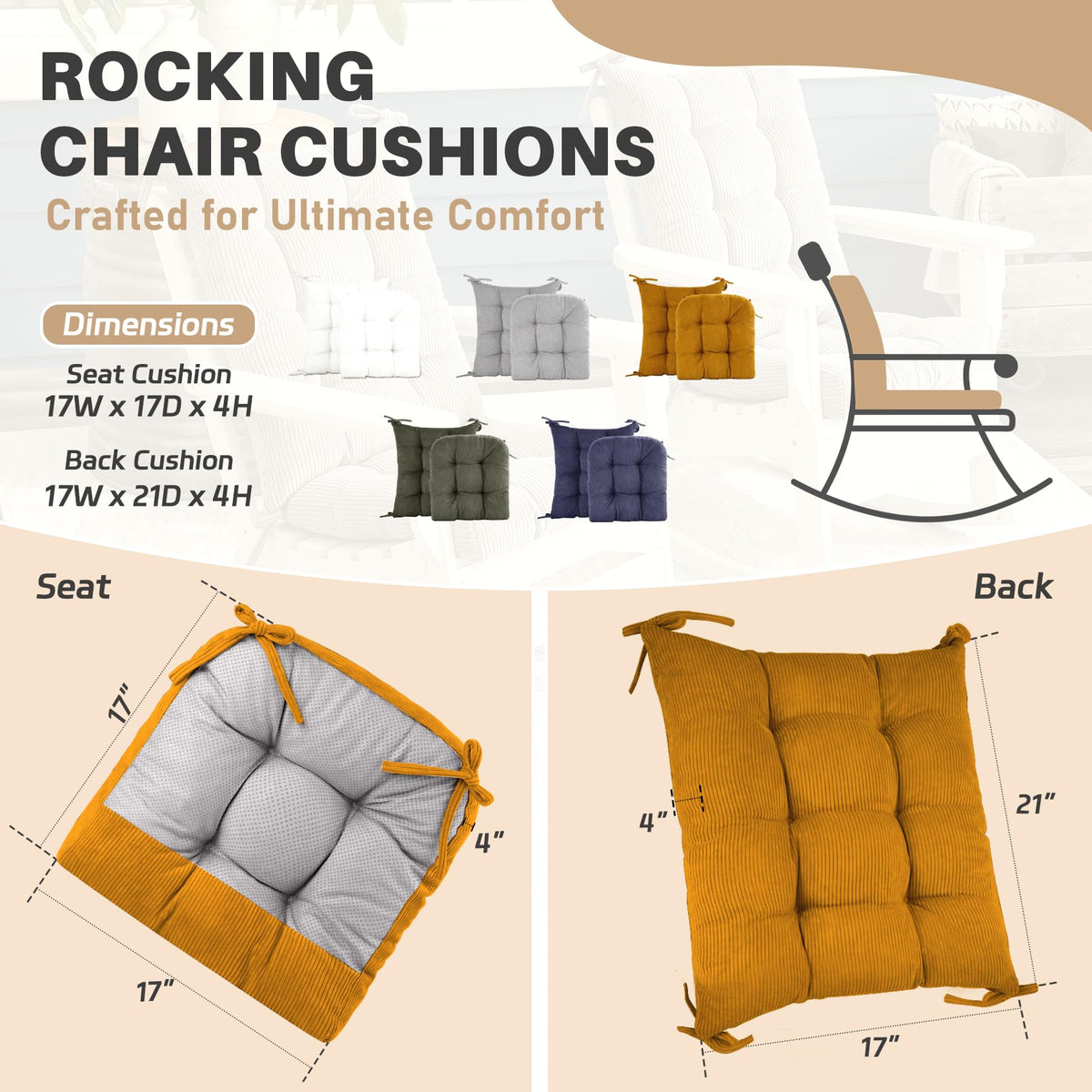 QemoraHome breathable fabric cushions stay cool and comfortable.