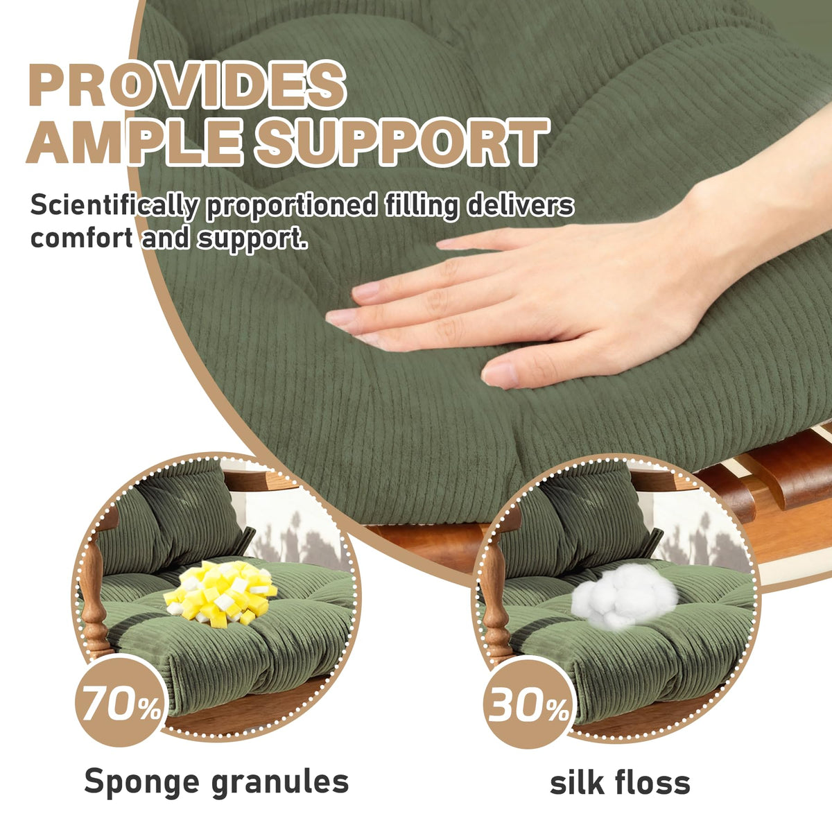QemoraHome high-density filling eases pressure on hips and lower back