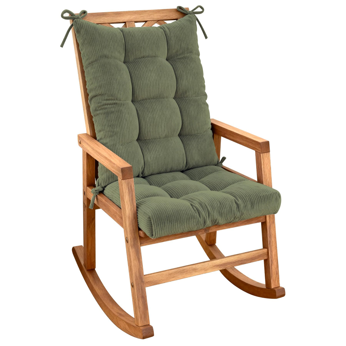 QemoraHome rocking chair seat cushion provides steady support for relaxed lounging