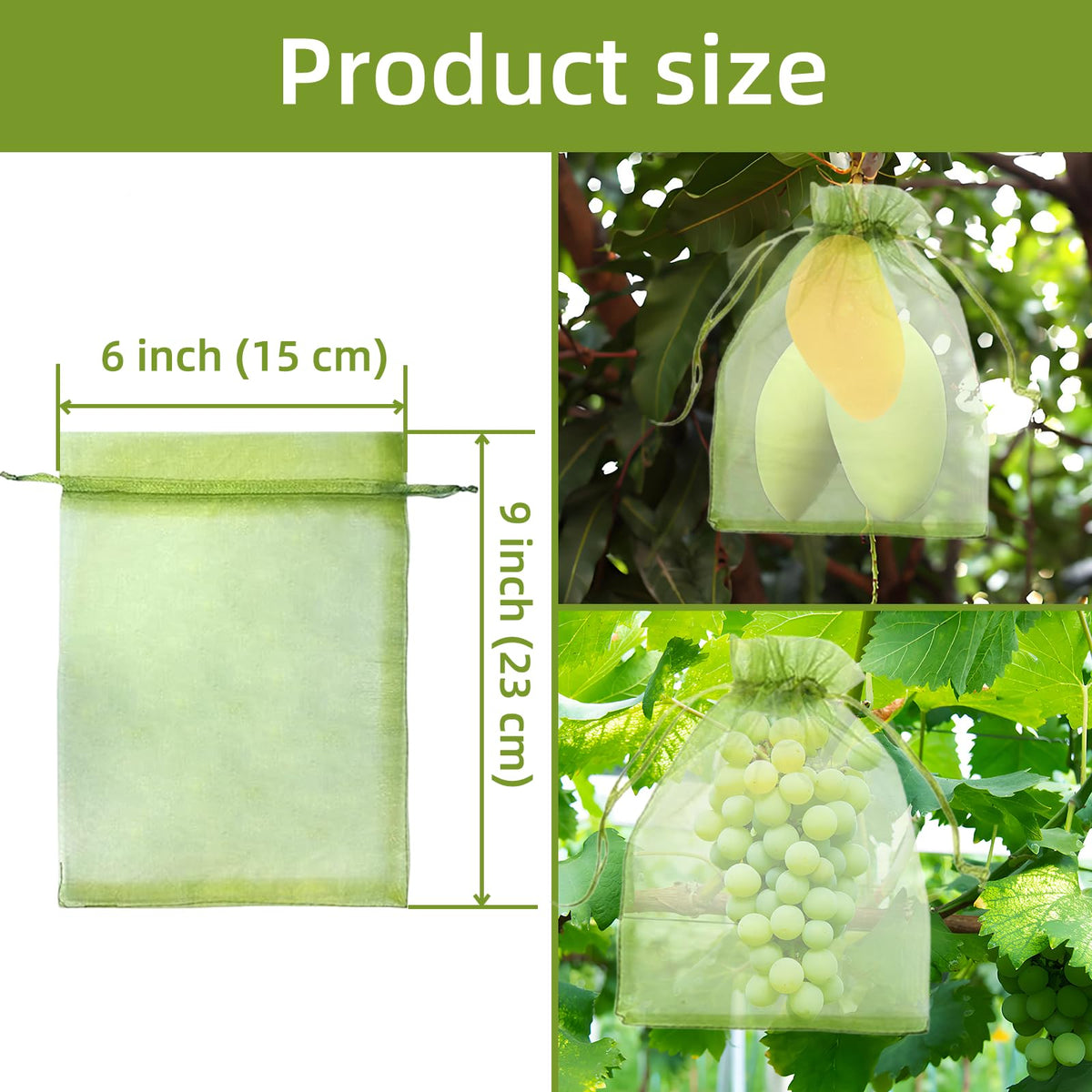QenFree drawstring fruit bag closeup showing a quick, hassle-free seal