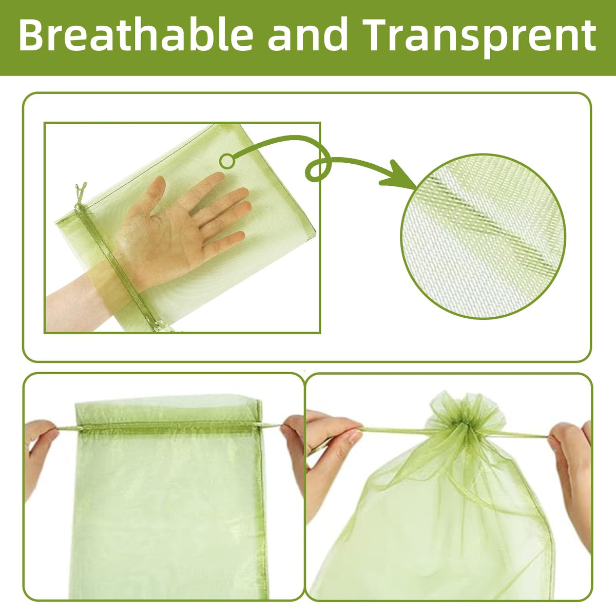 QenFree fruit bags on tree provide pest protection during development