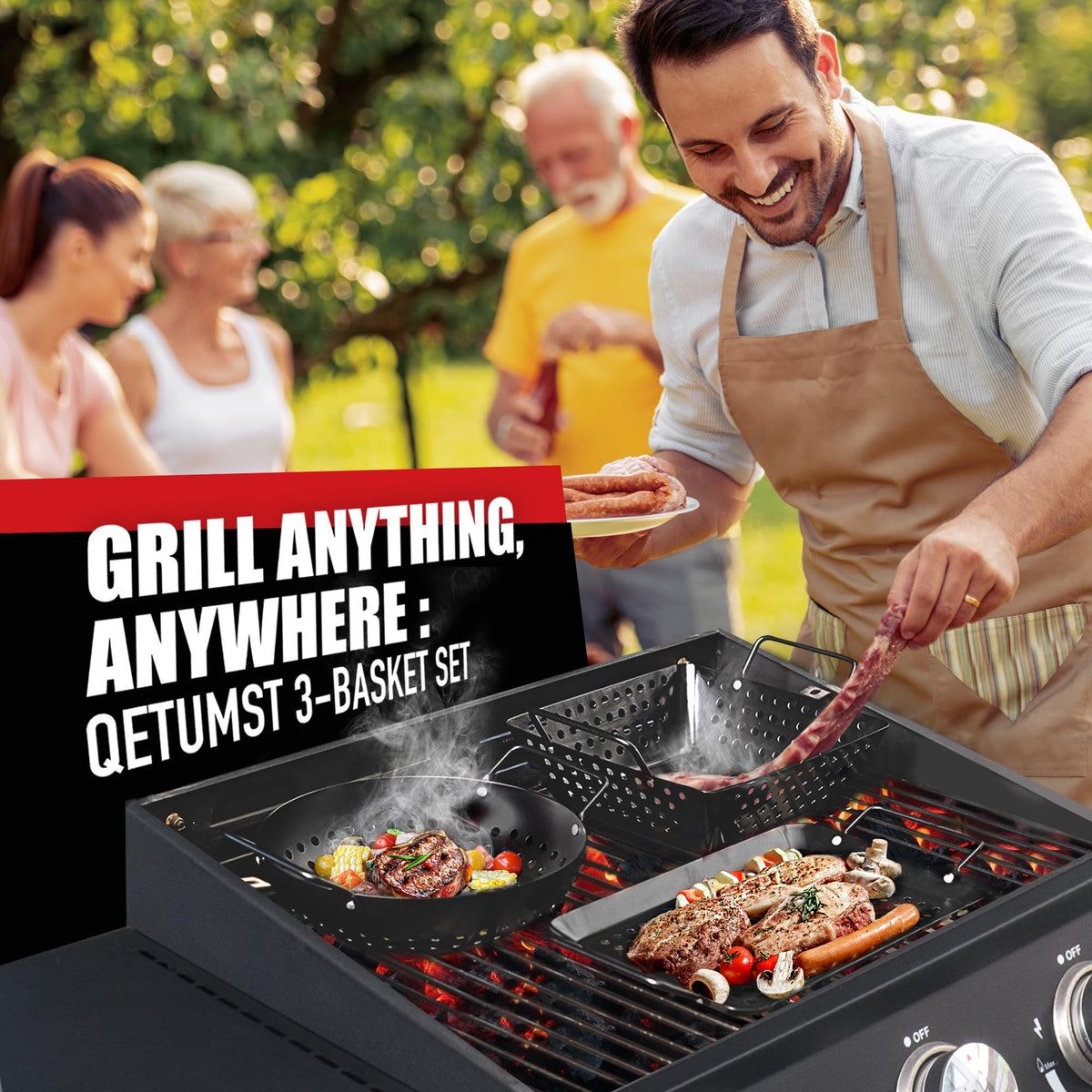 Qetumst riveted handles stay secure while you flip on the grill