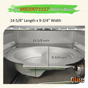 Qfire water bowl side view showing shallow and deep sections for flexibility