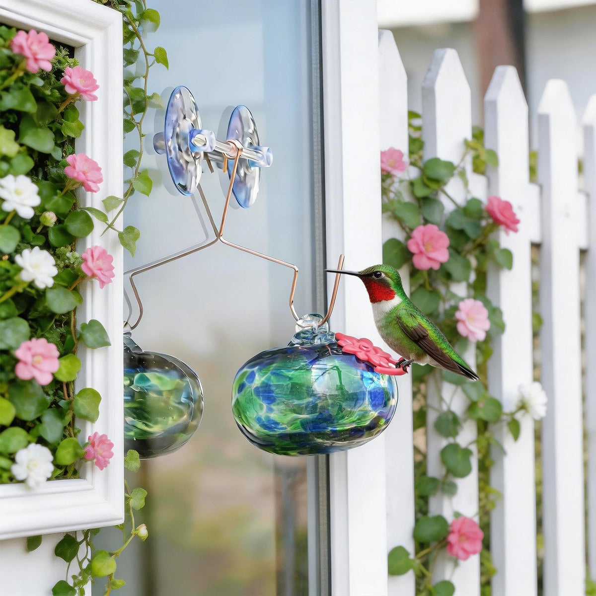 QFkris strong suction cup mount keeps feeder secure.