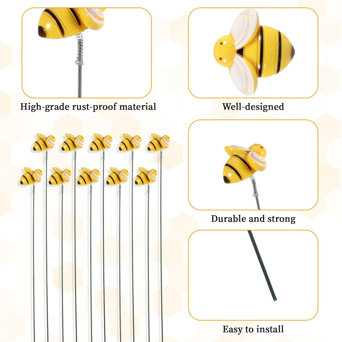 QfwdfcTrenz Resin honey bee decor close-up shows detailed craftsmanship.