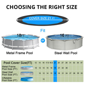 QH.HOME windproof edge detail on the 18ft round pool cover for stable protection