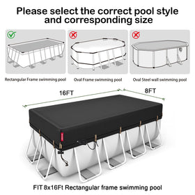 QH.HOME windproof rectangular cover closeup highlights patented ratchets for secure installation.