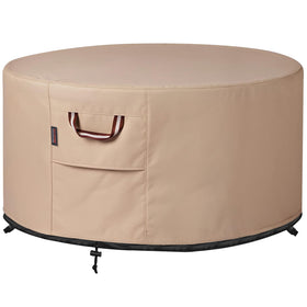 QH.HOME round fire pit cover 36-inch diameter protects your pit from rain and dust.