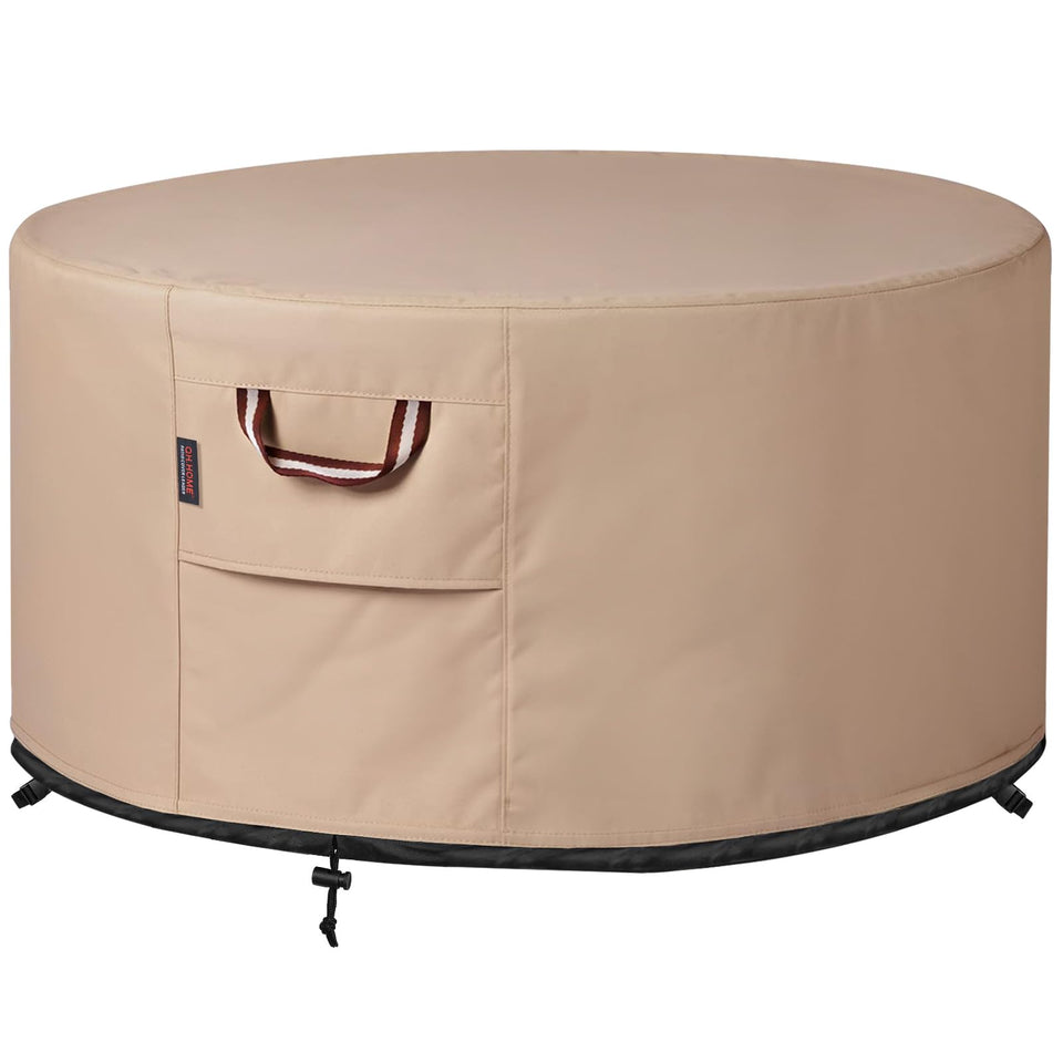 QH.HOME round fire pit cover 36-inch diameter protects your pit from rain and dust.