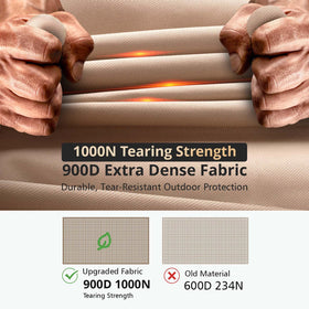 QH.HOME 900D tear-resistant round cover extends outdoor life and durability.