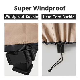 QH.HOME windproof design with straps keeps the cover secure in windy conditions.