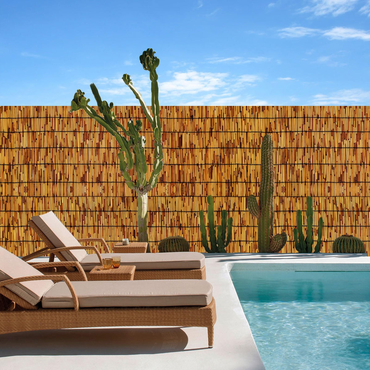 QHAIYYBF bamboo screen for outdoor garden with natural styling