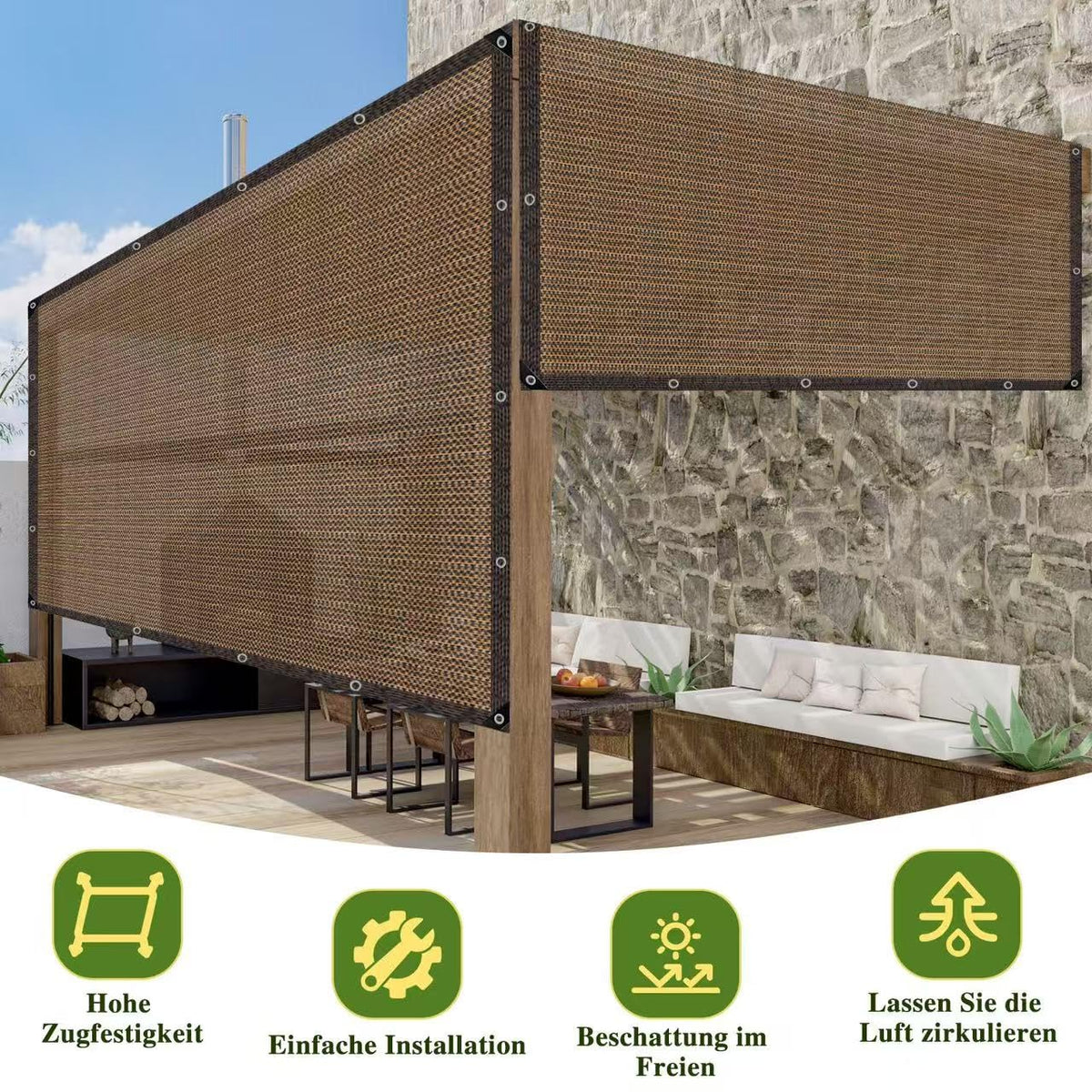 QHAIYYBF chicken coop shade mesh reduces heat and dust around poultry