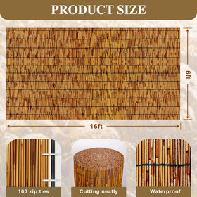 QHAIYYBF reed screen 6ft high enhances balcony seclusion