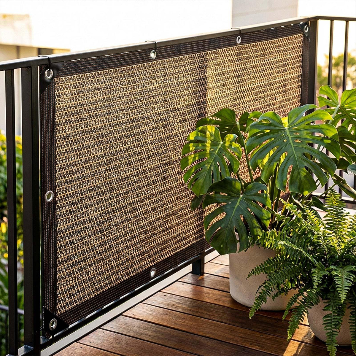 QHAIYYBF ventilated shade cloth for patios and balconies.