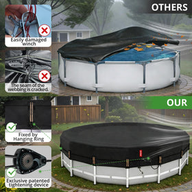 Durable edge with tear-resistant design for extended pool cover life