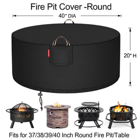 QH.HOME 40in round fire pit cover with side vent promotes air flow and moisture control.