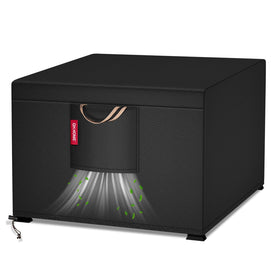 QH.HOME 900D fire pit cover with snug fit protects a 32x32 pit from rain.