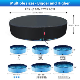 QH.HOME collapsible dog pool cover with ratchet design for a snug, storm-ready fit