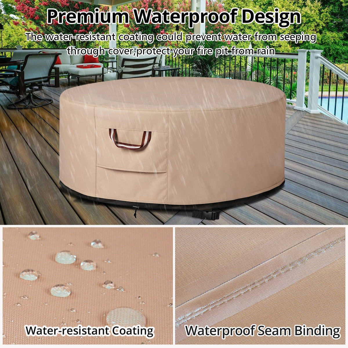 QH.HOME vented design with drawstring and buckles for secure fit.