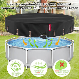 QH.HOME easy-installation pool cover sequence over the edge of a pool.