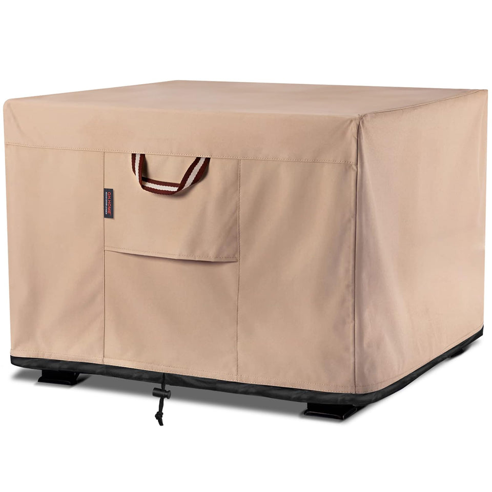 QH.HOME square fire pit cover 28-inch with 900D fabric protects from tears.