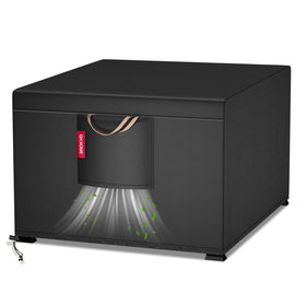 QH.HOME fire pit cover square 30 inch protects a 30-inch pit from rain and debris.