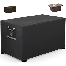 QH.HOME gas fire pit cover rectangular front view protects a fire pit from weather