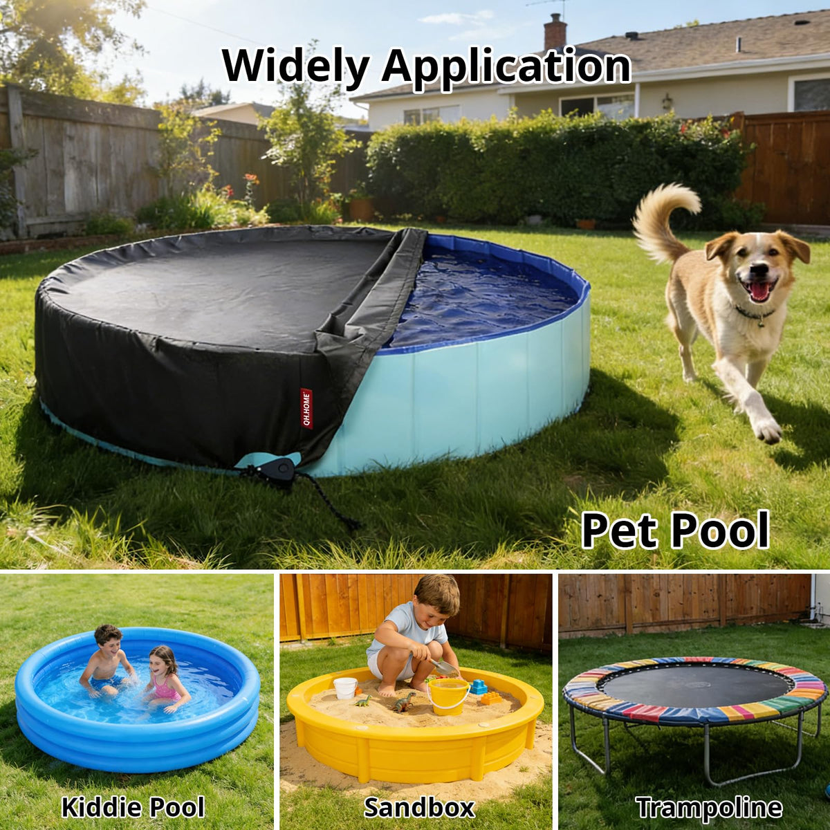 QH.HOME round kiddie pool cover ideal for family use and easy maintenance