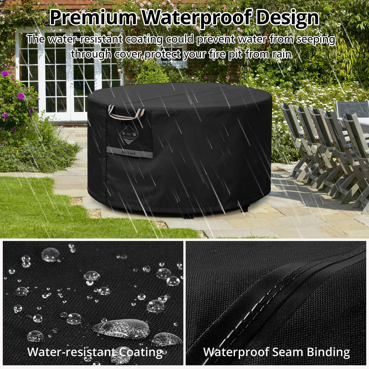 QH.HOME round cover demonstrates snug fit over a standard pit.