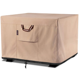 QH.HOME square fire pit cover fits 29-32 inch pits securely.
