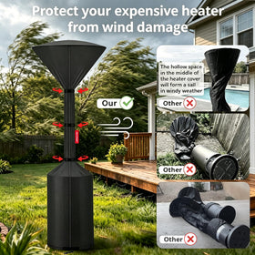 QH.HOME tear-resistant 500D fabric extends heater durability.