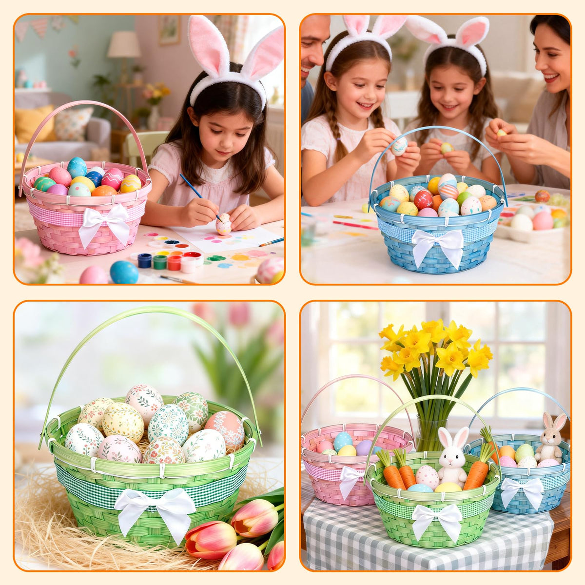 Q.Hou Easter basket filled with eggs and candies for sharing.