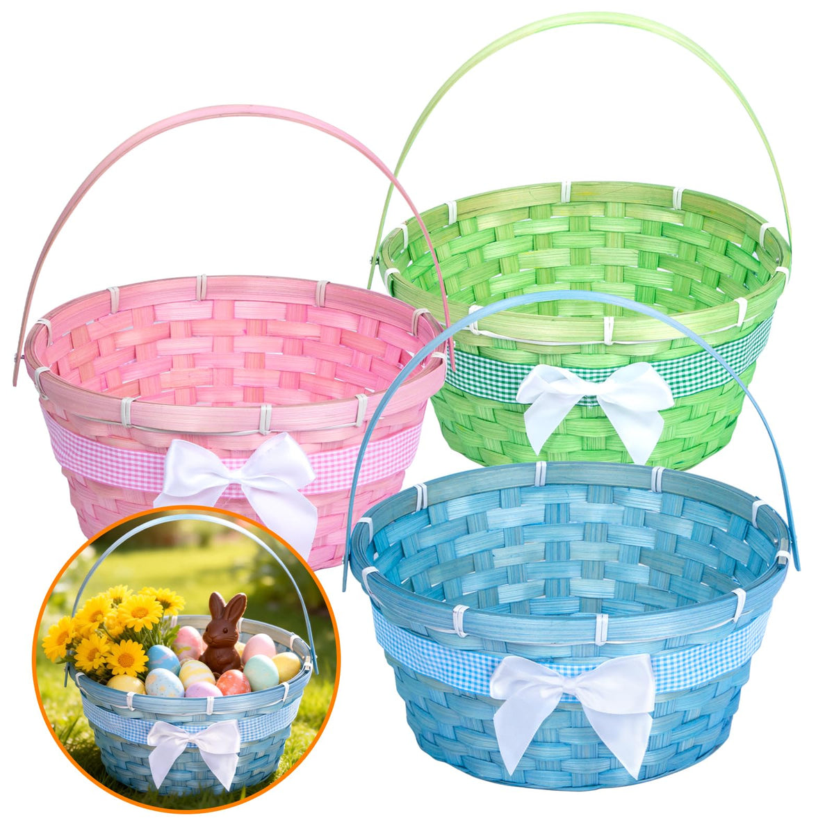 Q.Hou Easter basket multipurpose storage and gift container.