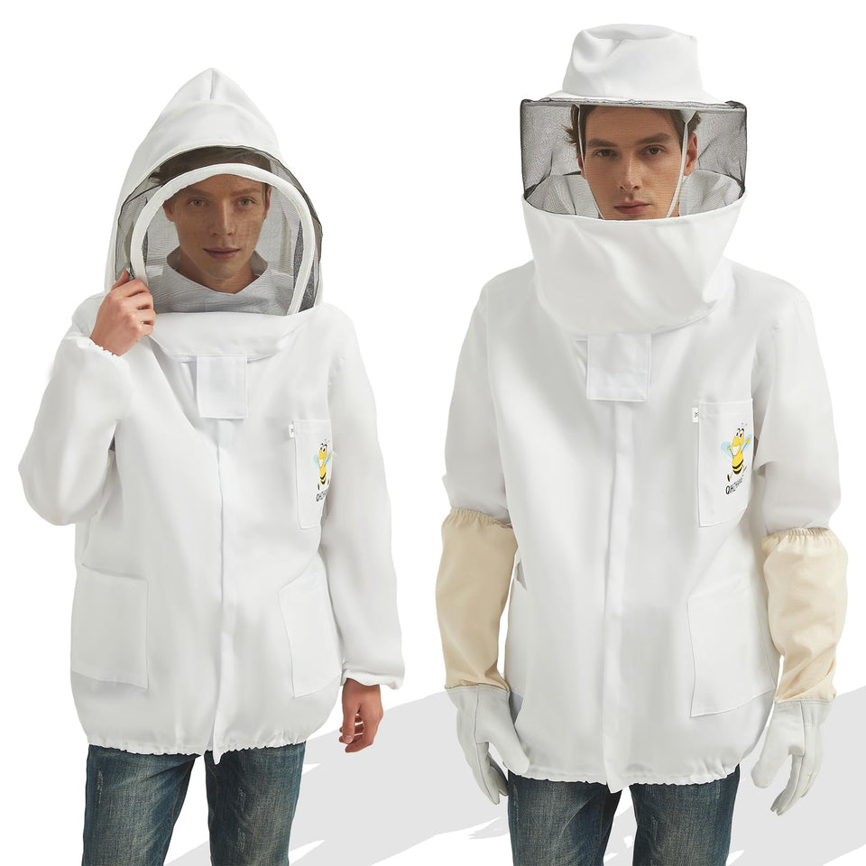 QHZHANG bee suit jacket protects during hive work.