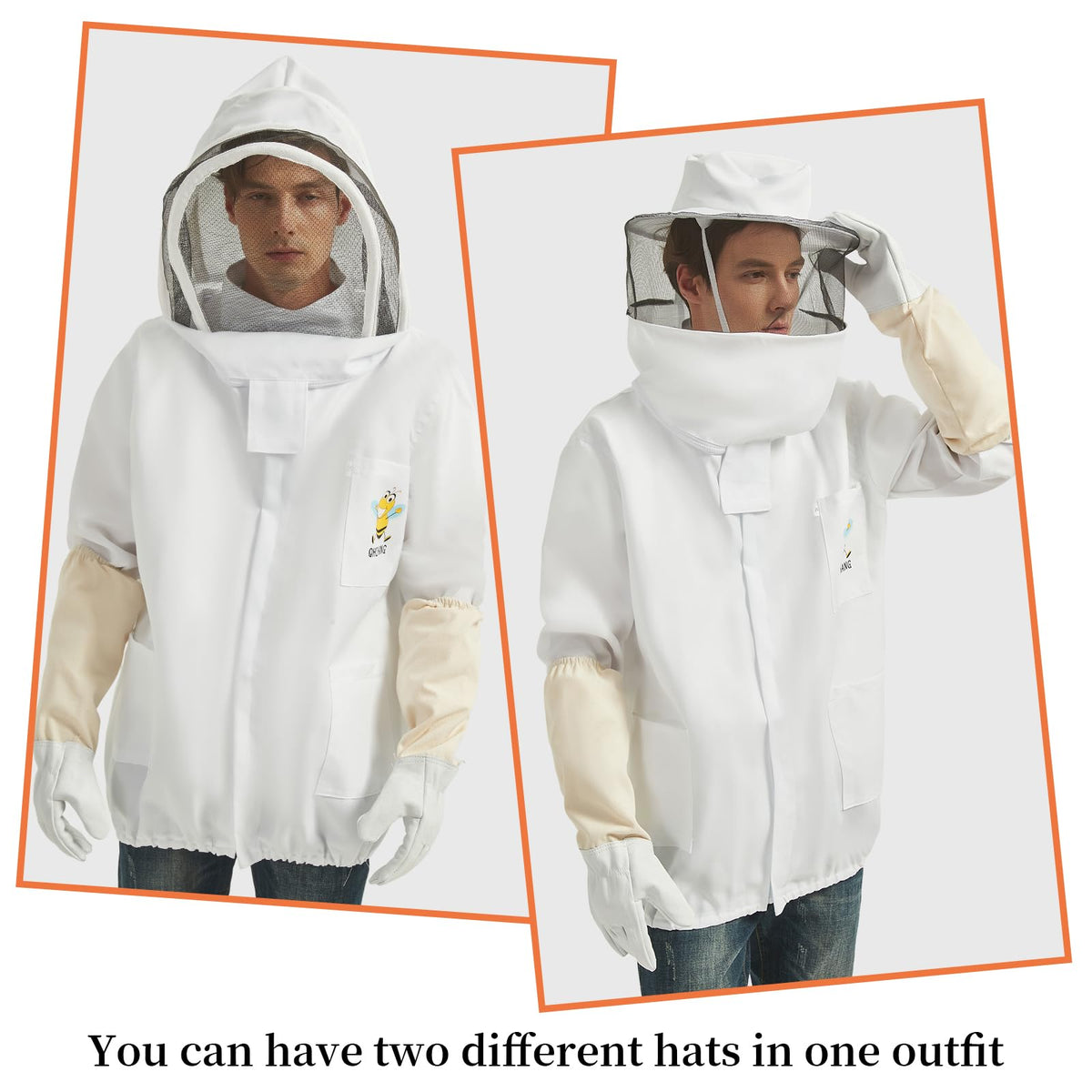 QHZHANG Bee Suit XL fencing veil protects eyes during hive inspections
